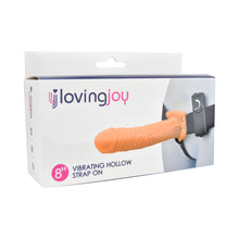 Load image into Gallery viewer, loving-joy-7-inch-vibrating-hollow-strap-on-vanilla