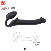 Load image into Gallery viewer, strap-on-me-semi-realistic-bendable-strap-on-black-medium