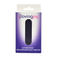 Load image into Gallery viewer, loving-joy-10-function-rechargeable-bullet-vibrator-black