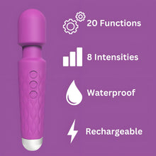 Load image into Gallery viewer, loving-joy-20-function-wand-vibrator-purple