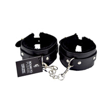 Load image into Gallery viewer, bound-to-please-furry-plush-wrist-cuffs-black
