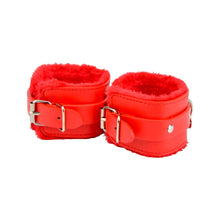 Load image into Gallery viewer, bound-to-please-furry-plush-wrist-cuffs-red