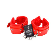 Load image into Gallery viewer, bound-to-please-furry-plush-wrist-cuffs-red