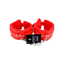 Load image into Gallery viewer, bound-to-please-furry-plush-wrist-cuffs-red