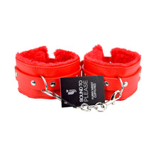Load image into Gallery viewer, bound-to-please-furry-plush-wrist-cuffs-red
