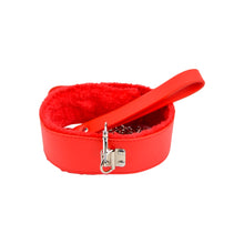 Load image into Gallery viewer, bound-to-please-furry-collar-with-leash-red
