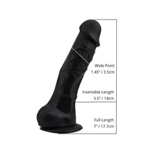 Load image into Gallery viewer, loving-joy-7-inch-realistic-silicone-dildo-with-suction-cup-and-balls-black