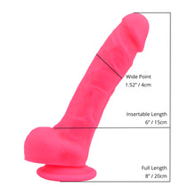 Load image into Gallery viewer, loving-joy-8-inch-realistic-silicone-dildo-with-suction-cup-and-balls-pink