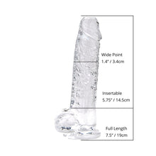 Load image into Gallery viewer, loving-joy-7-inch-dildo-with-balls-clear