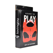 Load image into Gallery viewer, bound-to-play-kitty-cat-face-mask-red