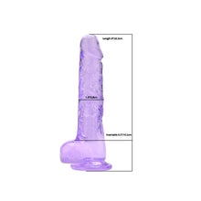Load image into Gallery viewer, loving-joy-8-inch-dildo-with-balls-purple
