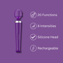 Load image into Gallery viewer, loving-joy-rechargeable-magic-wand-vibrator-purple