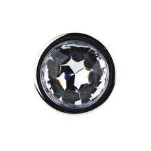 Load image into Gallery viewer, toosh-silver-metal-butt-plug-medium-clear-stone