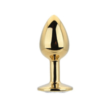 Load image into Gallery viewer, toosh-gold-metal-butt-plug-small-clear-stone