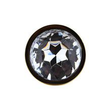 Load image into Gallery viewer, toosh-gold-metal-butt-plug-small-clear-stone