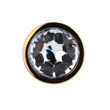Load image into Gallery viewer, toosh-gold-metal-butt-plug-medium-clear-stone