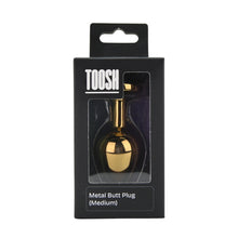 Load image into Gallery viewer, toosh-gold-metal-butt-plug-medium-clear-stone