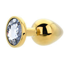 Load image into Gallery viewer, toosh-gold-metal-butt-plug-large-clear-stone