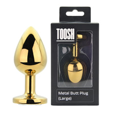 Load image into Gallery viewer, toosh-gold-metal-butt-plug-large-clear-stone