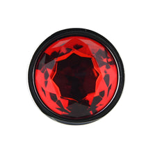 Load image into Gallery viewer, toosh-silver-metal-butt-plug-large-red-stone