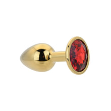 Load image into Gallery viewer, toosh-gold-metal-butt-plug-small-red-stone
