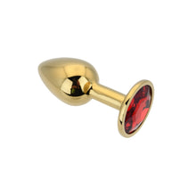 Load image into Gallery viewer, toosh-gold-metal-butt-plug-small-red-stone