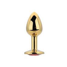 Load image into Gallery viewer, toosh-gold-metal-butt-plug-small-red-stone