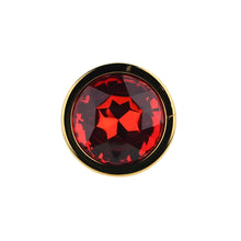Load image into Gallery viewer, toosh-gold-metal-butt-plug-medium-red-stone
