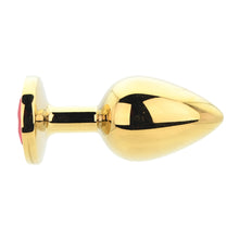 Load image into Gallery viewer, toosh-gold-metal-butt-plug-large-red-stone