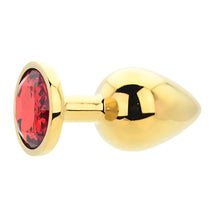 Load image into Gallery viewer, toosh-gold-metal-butt-plug-large-red-stone