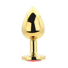 Load image into Gallery viewer, toosh-gold-metal-butt-plug-large-red-stone
