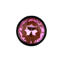 Load image into Gallery viewer, toosh-silver-metal-butt-plug-small-pink-stone