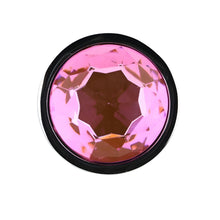 Load image into Gallery viewer, toosh-silver-metal-butt-plug-large-pink-stone