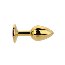 Load image into Gallery viewer, toosh-gold-metal-butt-plug-small-pink-stone