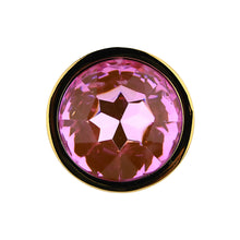 Load image into Gallery viewer, toosh-gold-metal-butt-plug-small-pink-stone