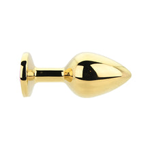 Load image into Gallery viewer, toosh-gold-metal-butt-plug-medium-pink-stone