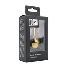 Load image into Gallery viewer, toosh-gold-metal-butt-plug-medium-pink-stone