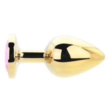 Load image into Gallery viewer, toosh-gold-metal-butt-plug-large-pink-stone