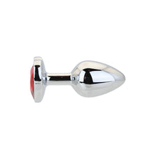 Load image into Gallery viewer, toosh-heart-shaped-silver-with-red-stone-small