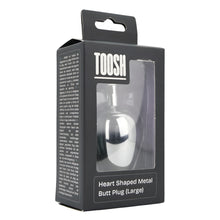 Load image into Gallery viewer, toosh-heart-shaped-silver-butt-plug-with-red-stone-large