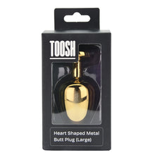 Load image into Gallery viewer, toosh-heart-shaped-gold-butt-plug-with-red-stone-large