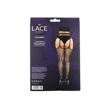 Load image into Gallery viewer, lace-by-lj-plus-size-suspender-tights-with-rhinestone