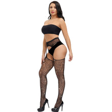 Load image into Gallery viewer, lace-by-lj-plus-size-suspender-tights-with-rhinestone