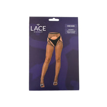 Load image into Gallery viewer, lace-by-lj-fishnet-crotchless-pantyhose-black