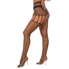 Load image into Gallery viewer, lace-by-lj-rhinestone-suspender-tights-black