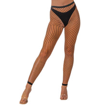 Load image into Gallery viewer, lace-by-lj-one-size-industrial-net-footless-tights-black