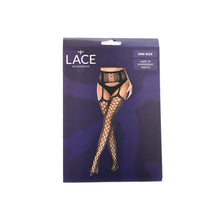 Load image into Gallery viewer, lace-by-lj-lace-up-suspender-tights-black