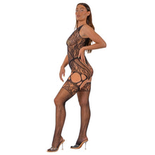 Load image into Gallery viewer, lace-by-lj-cut-out-lace-suspender-bodystocking-black