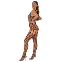Load image into Gallery viewer, lace-by-lj-crochet-bodystocking-with-lace-up-back-black