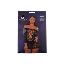 Load image into Gallery viewer, lace-by-lj-one-size-off-the-shoulder-mini-dress-black